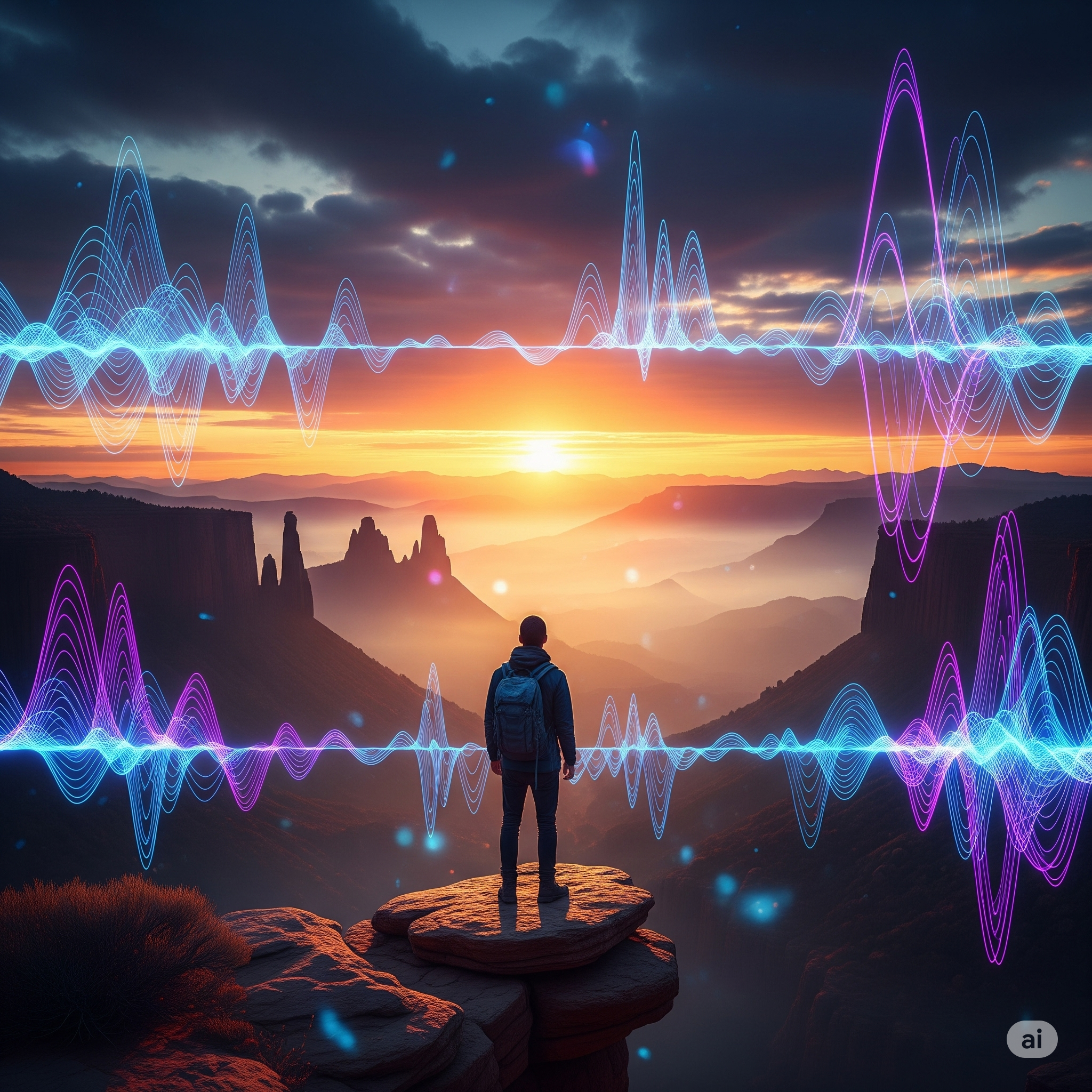 What is Melodic Techno? An Ultimate Guide to an Emotive Journey 1 A person looking over a dreamy, vast landscape, representing the emotive journey of Melodic Techno.